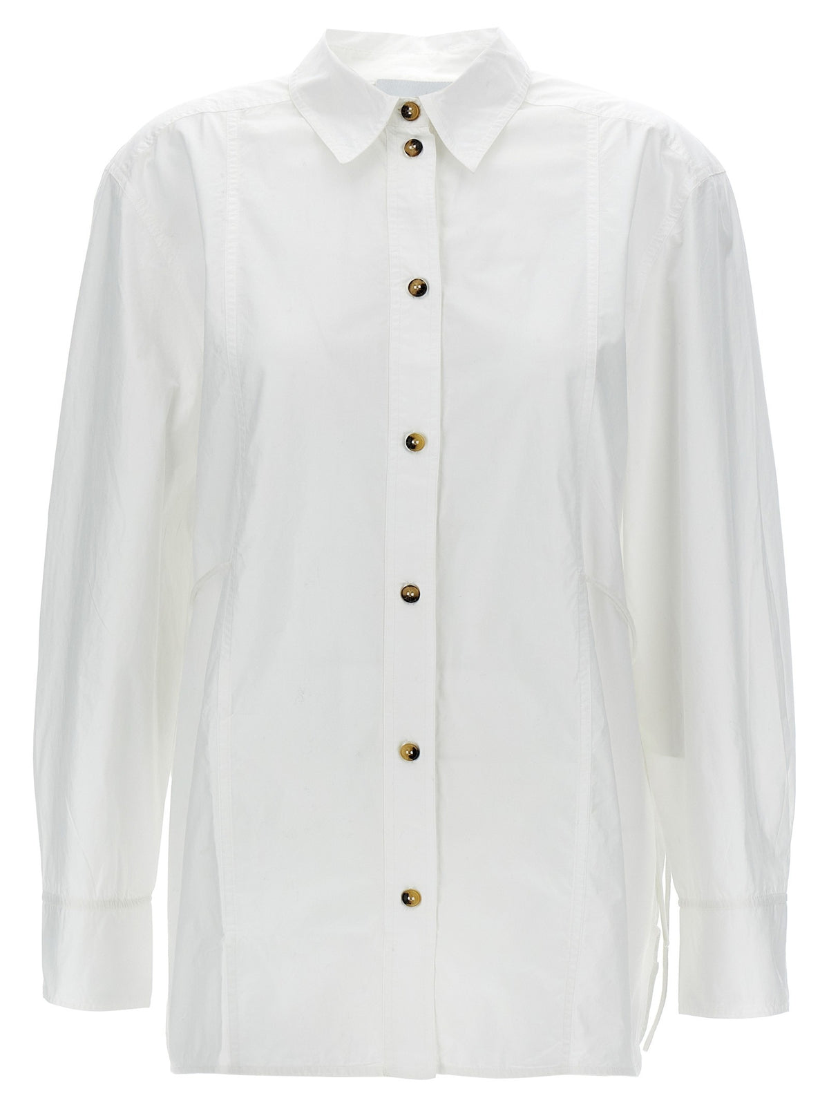 Ganni Lace up Shirt White