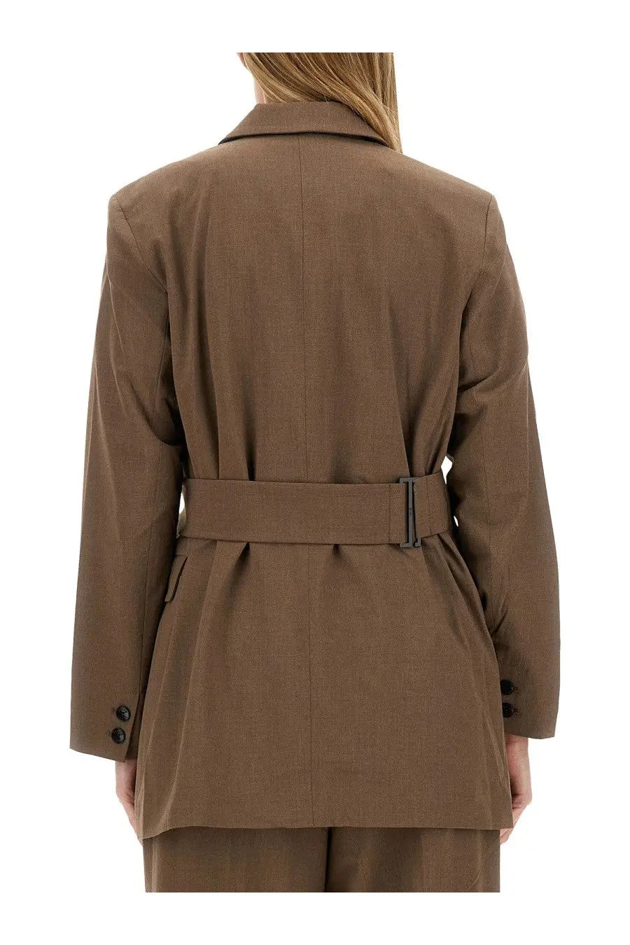 Ganni Women's Asymmetrical Blazer Brown, view 3