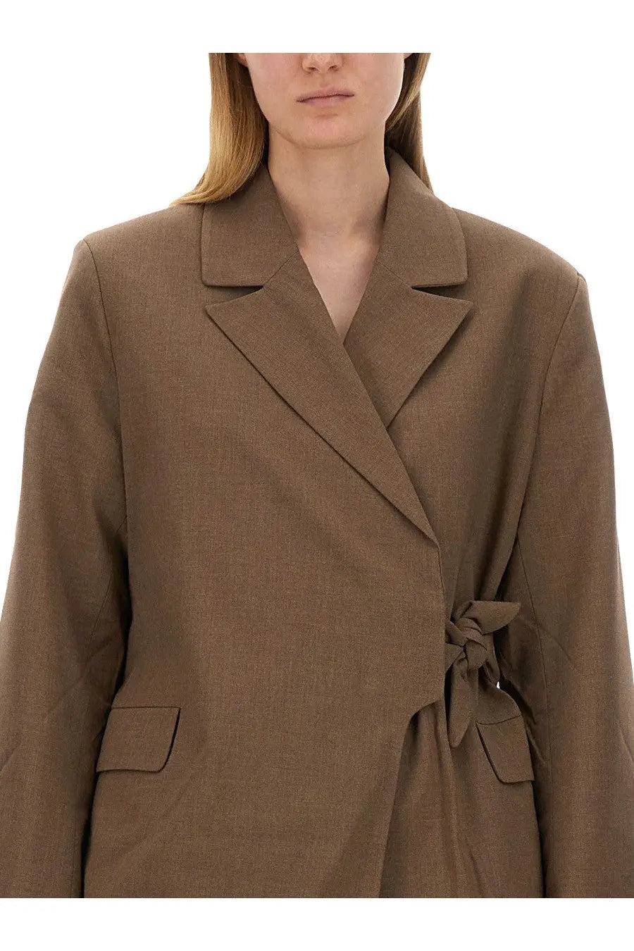 Ganni Women's Asymmetrical Blazer Brown, view 4