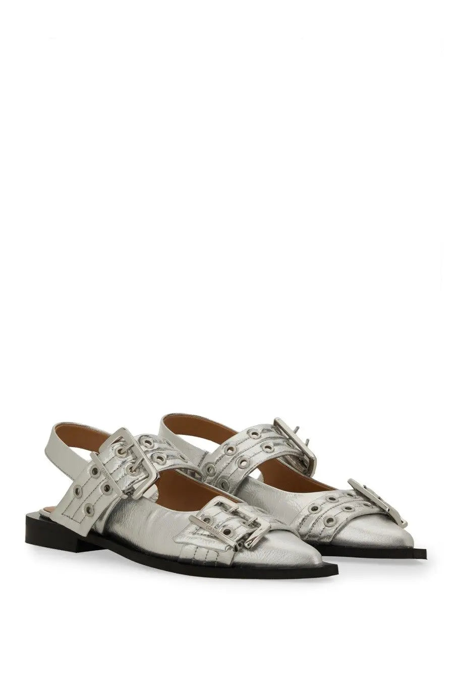 Ganni Women's Ballet Flats Silver, view 3
