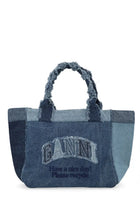 Ganni Women's Denim Tote Medium Bag Blue