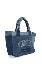 Ganni Women's Denim Tote Medium Bag Blue, view 3