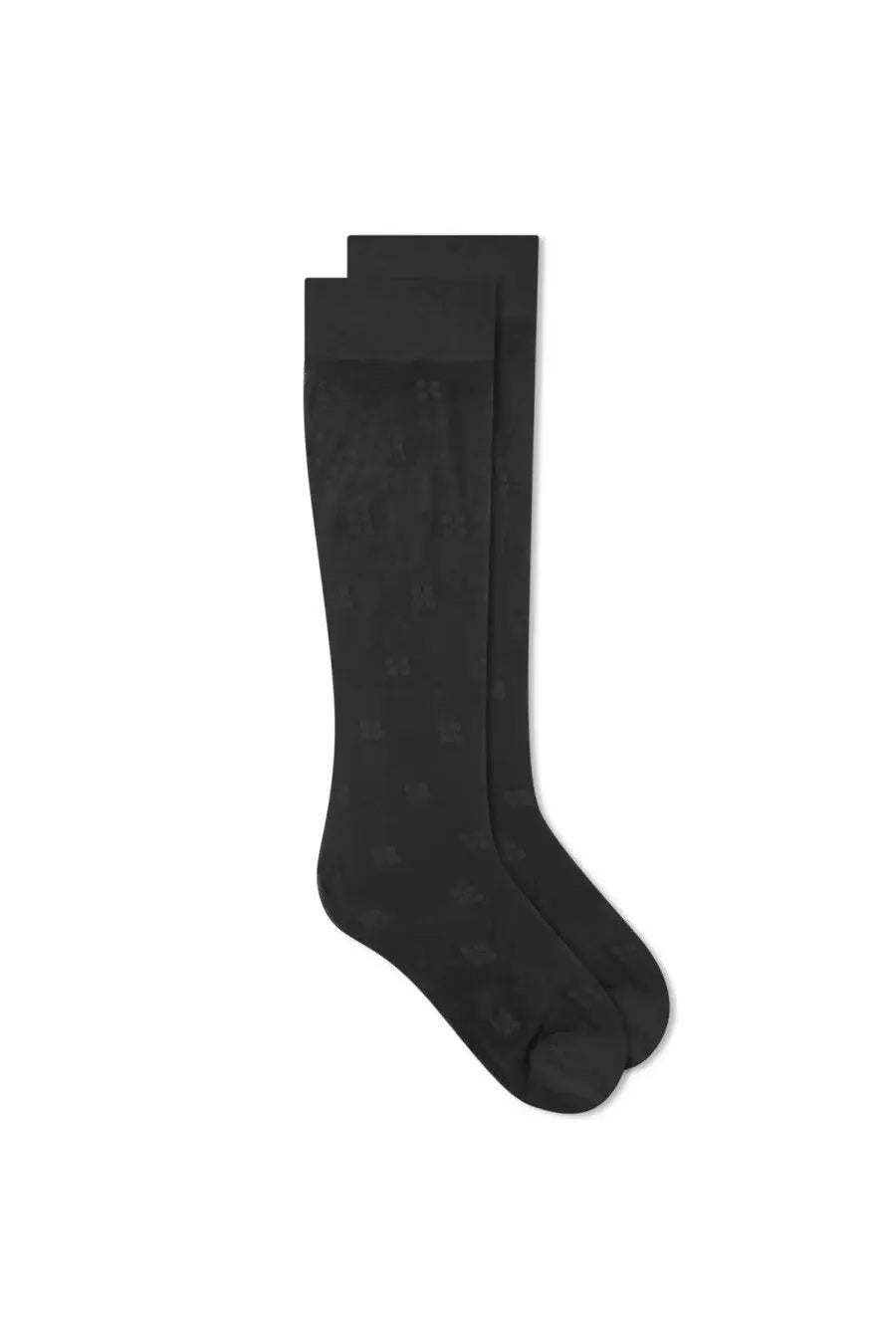 Ganni womens butterfly socks black knee-high with geometric pattern