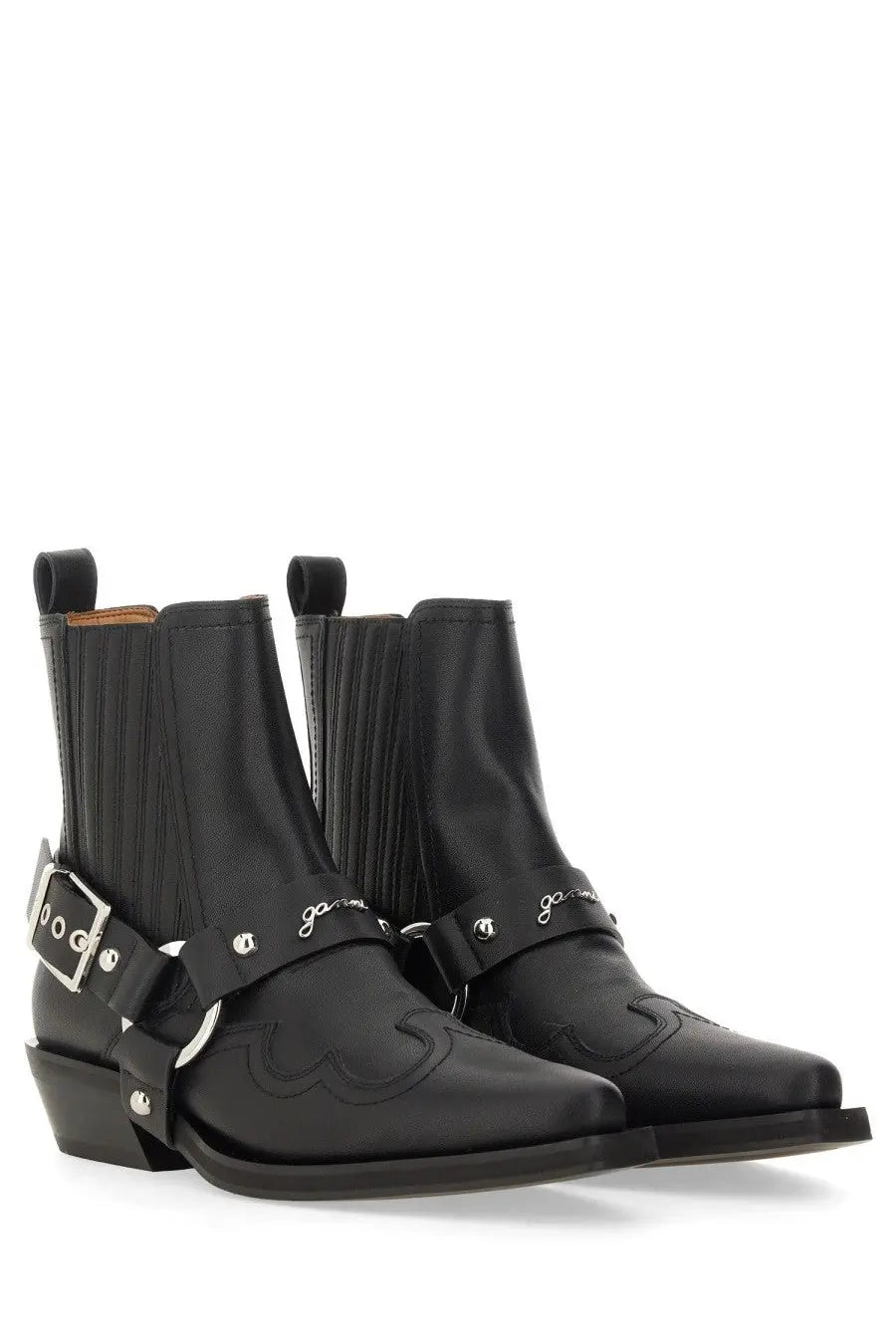 Ganni Women's Chelsea Western Fitted Boot Black, view 2