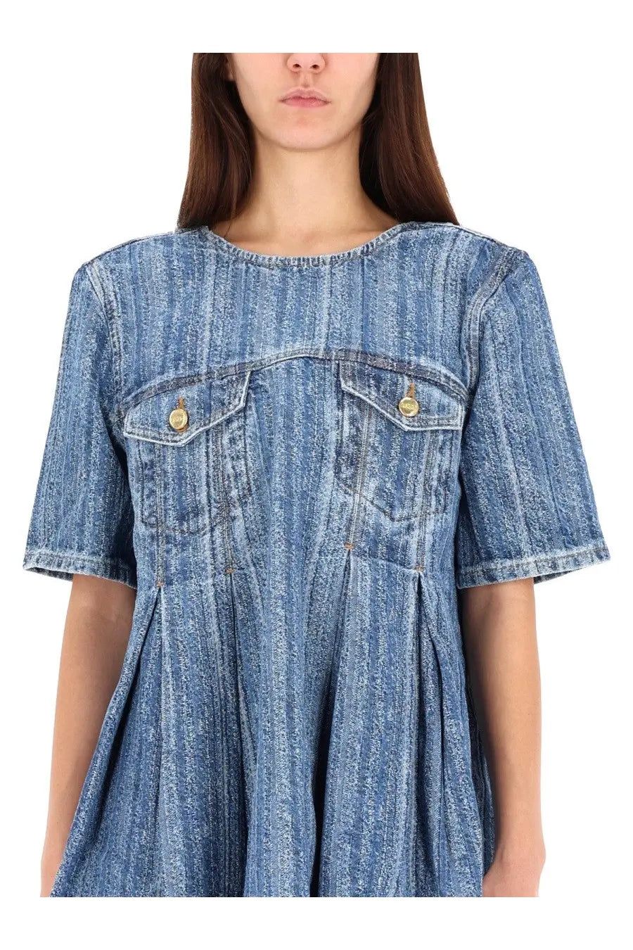 Ganni Women's Denim Dress Blue, view 4
