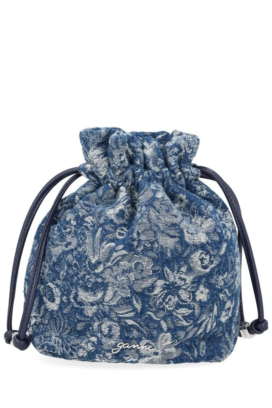 Ganni Women's Denim Tapestry Bag Blue