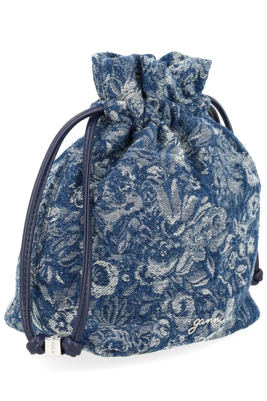 Ganni Women's Denim Tapestry Bag Blue, view 3