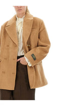 Ganni Women's Double Breasted Wool Blazer Brown, view 4