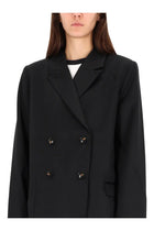Ganni Women's Double Breasted Wool Jacket Black, view 4