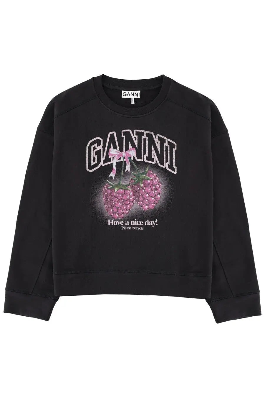 Ganni Women's Raspberry Sweatshirt Grey