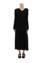 Ganni Women's Gathered Midi Dress Black