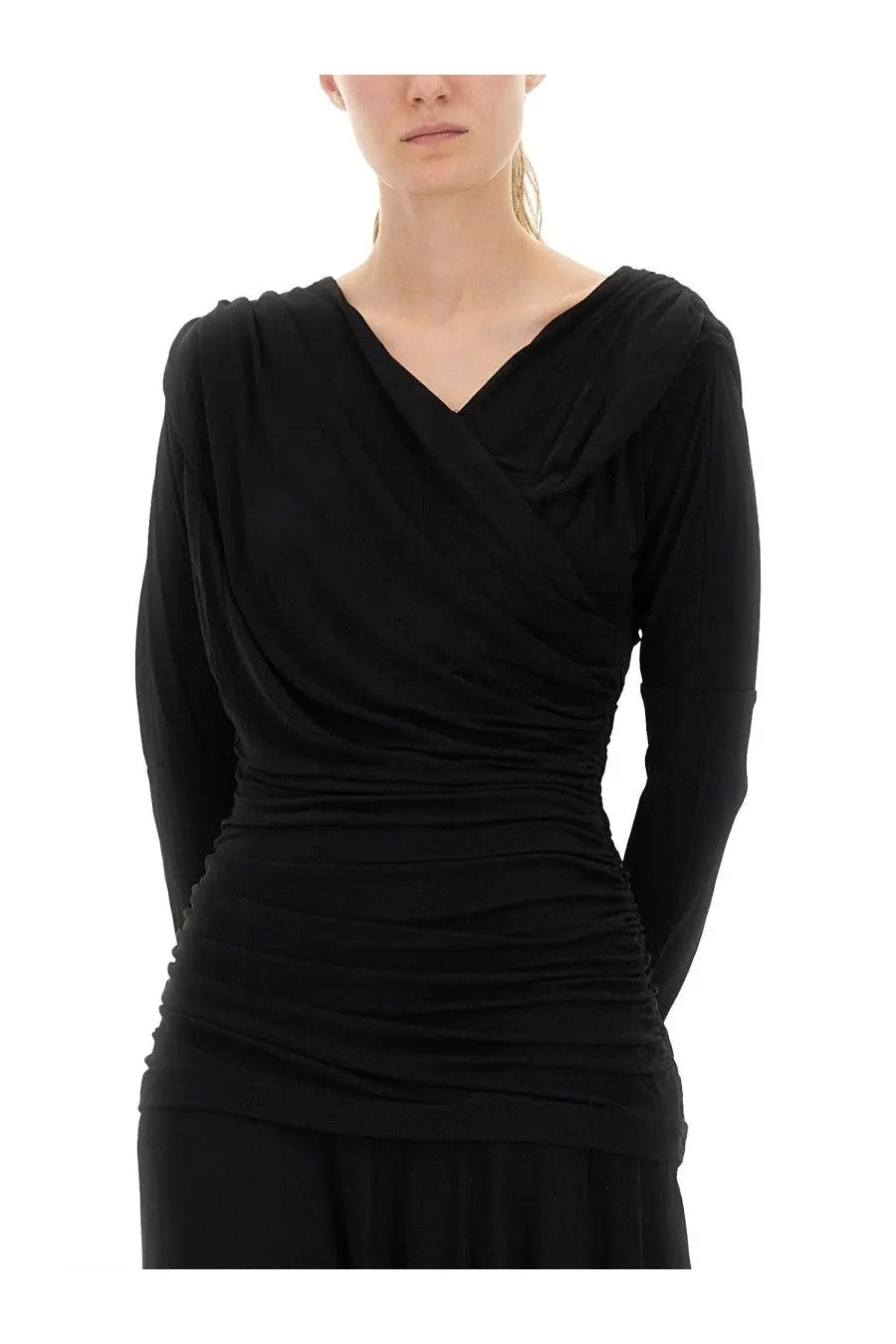 Ganni Women's Gathered Midi Dress Black, view 2