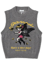 Ganni Women's Gilet Graphic Grey