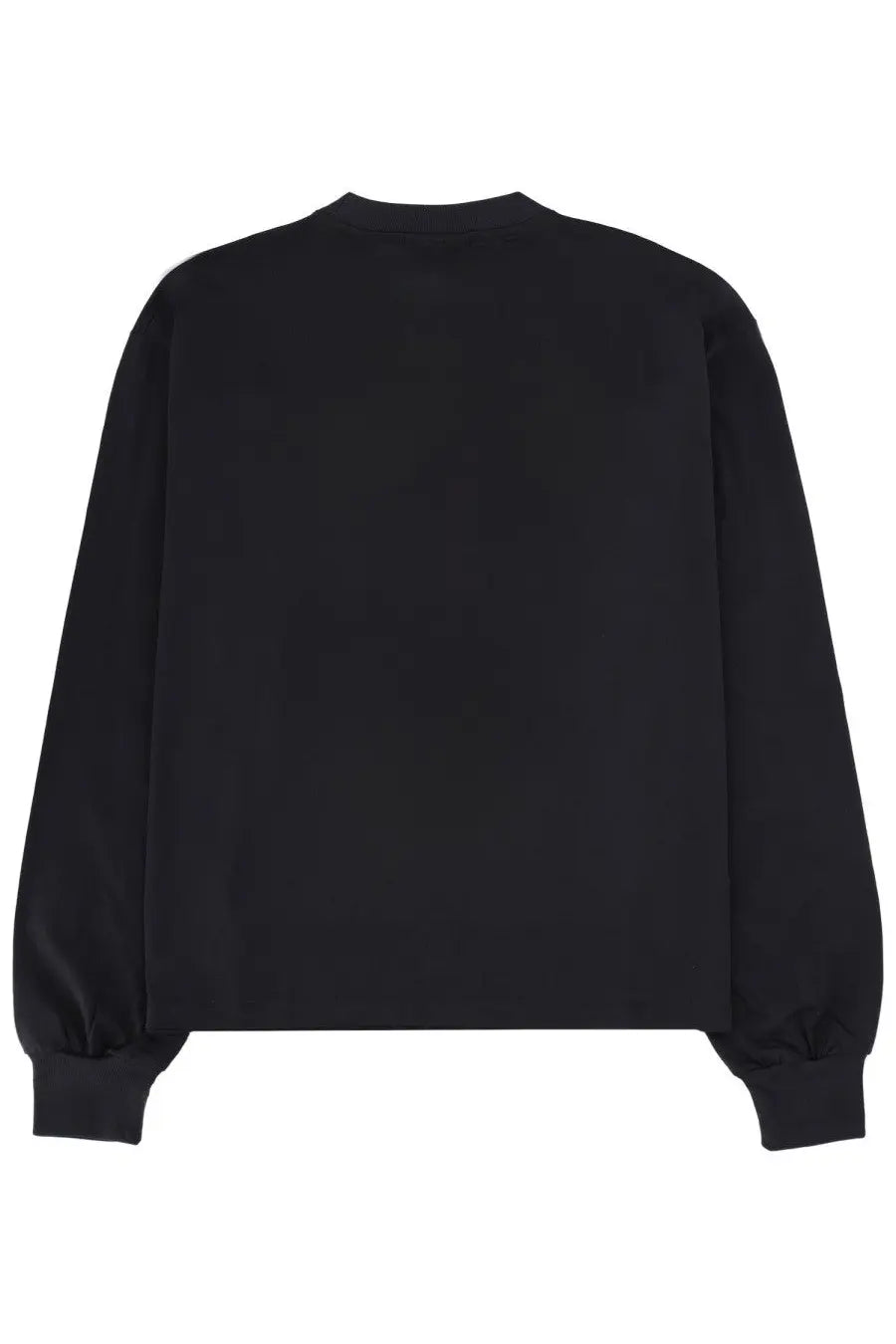 Black oversized long-sleeved sweatshirt with ribbed cuffs and hem in ganni womens grey poodle shirt grey product image