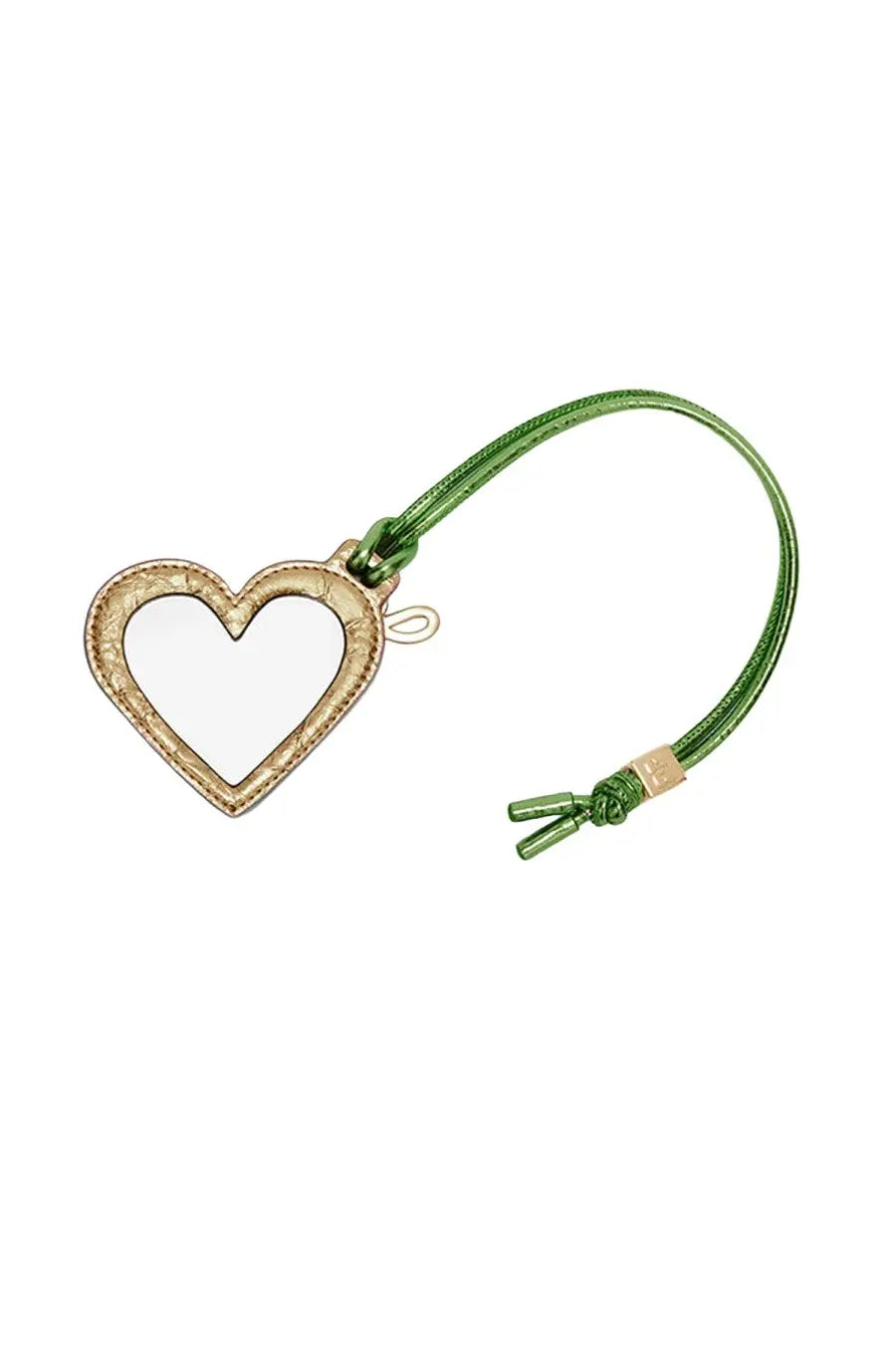 Ganni Women's Heart Mirror Keychain Blue, view 2