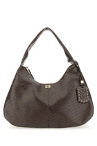 Ganni Women's Hobo Bag Croco Xxl Brown
