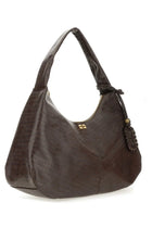 Ganni Women's Hobo Bag Croco Xxl Brown, view 3