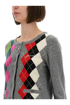 Ganni Women's Jacquard Cashmere Cardigan Purple, view 4