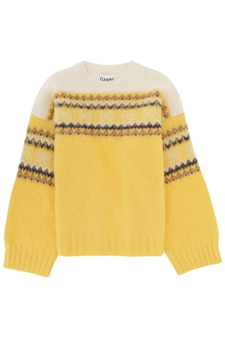 Ganni Women's Knit Inlay Yellow