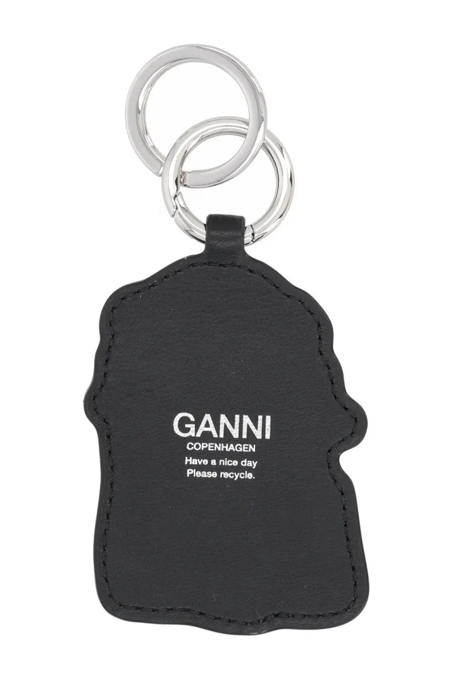 Ganni Women's Leather Keychain Black, view 2