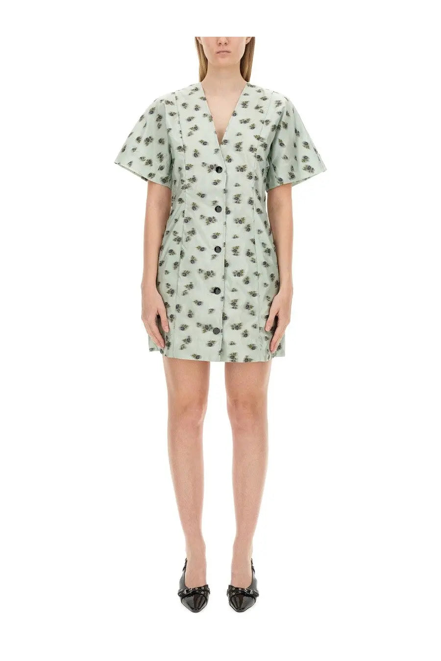 Ganni Women's Mini Dress Green