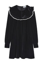 Ganni Women's Mini Velvet Dress Black