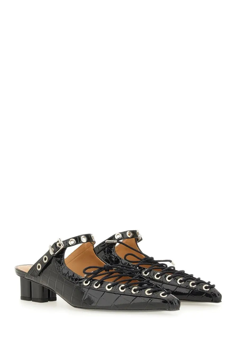Ganni Women's Mule Lace Black, view 2