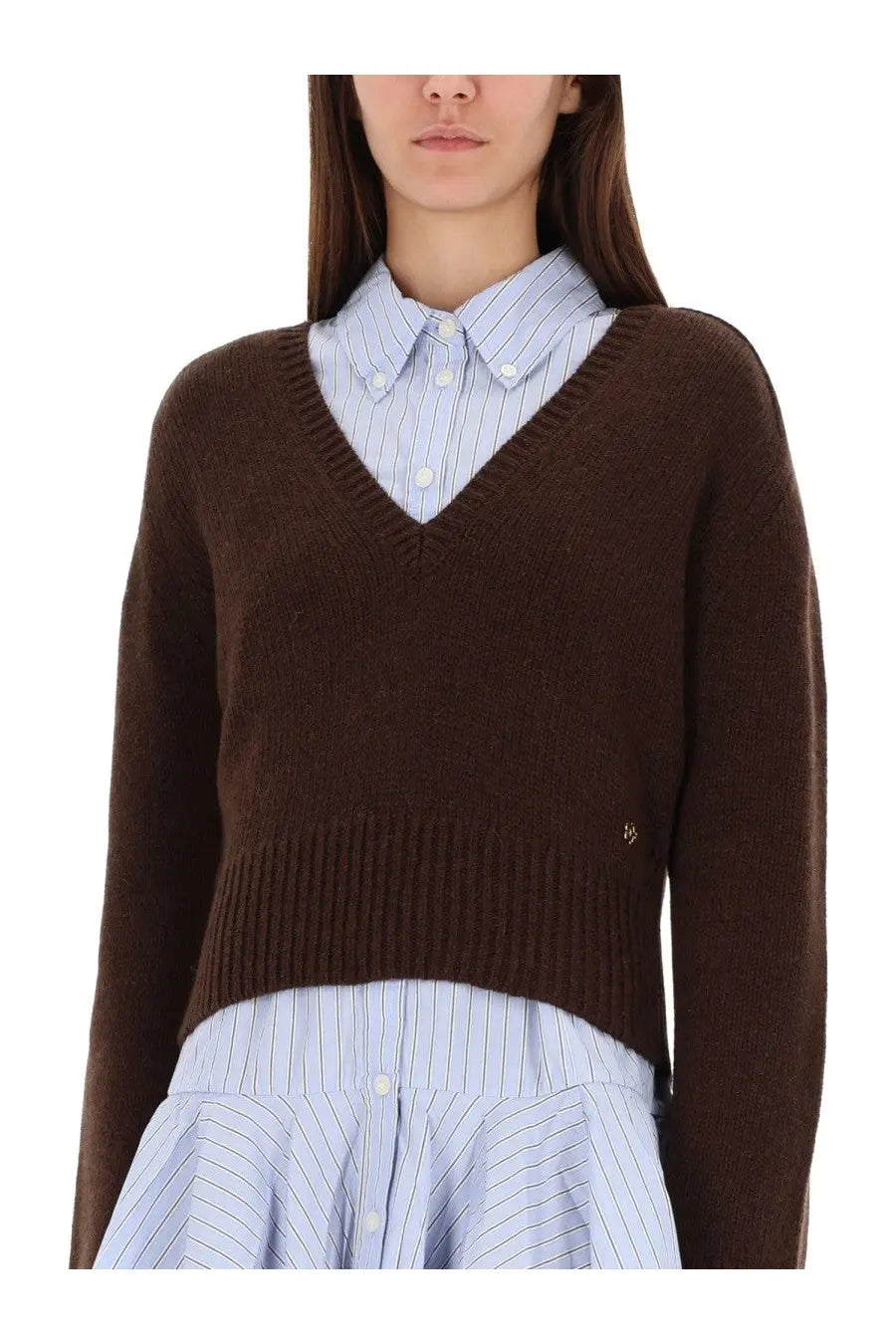 Ganni Women's Neck Sweater Brown, view 3