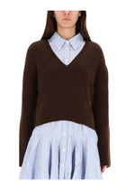 Ganni Women's Neck Sweater Brown