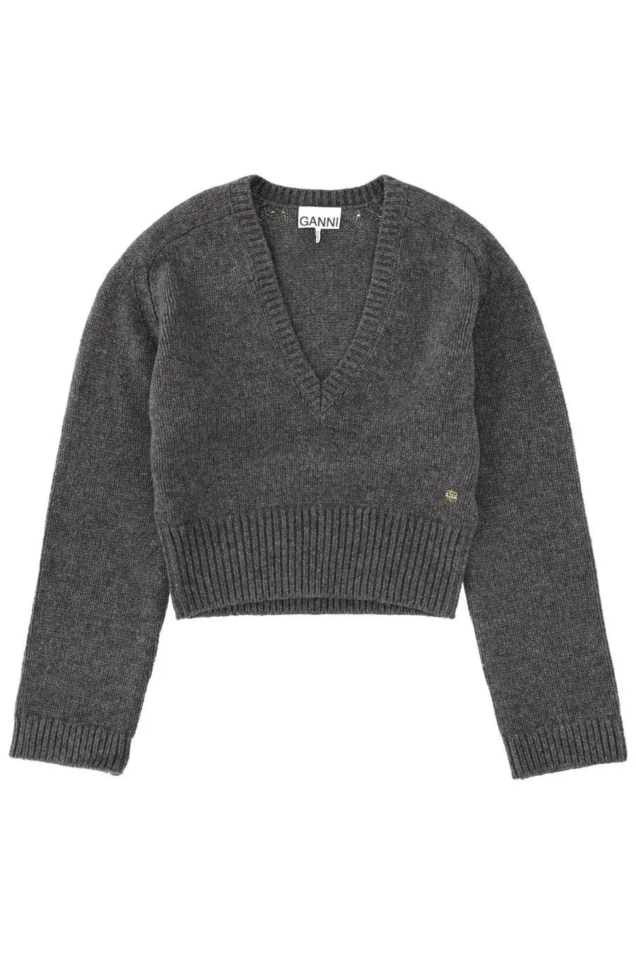 Ganni Women's Neck Sweater Grey