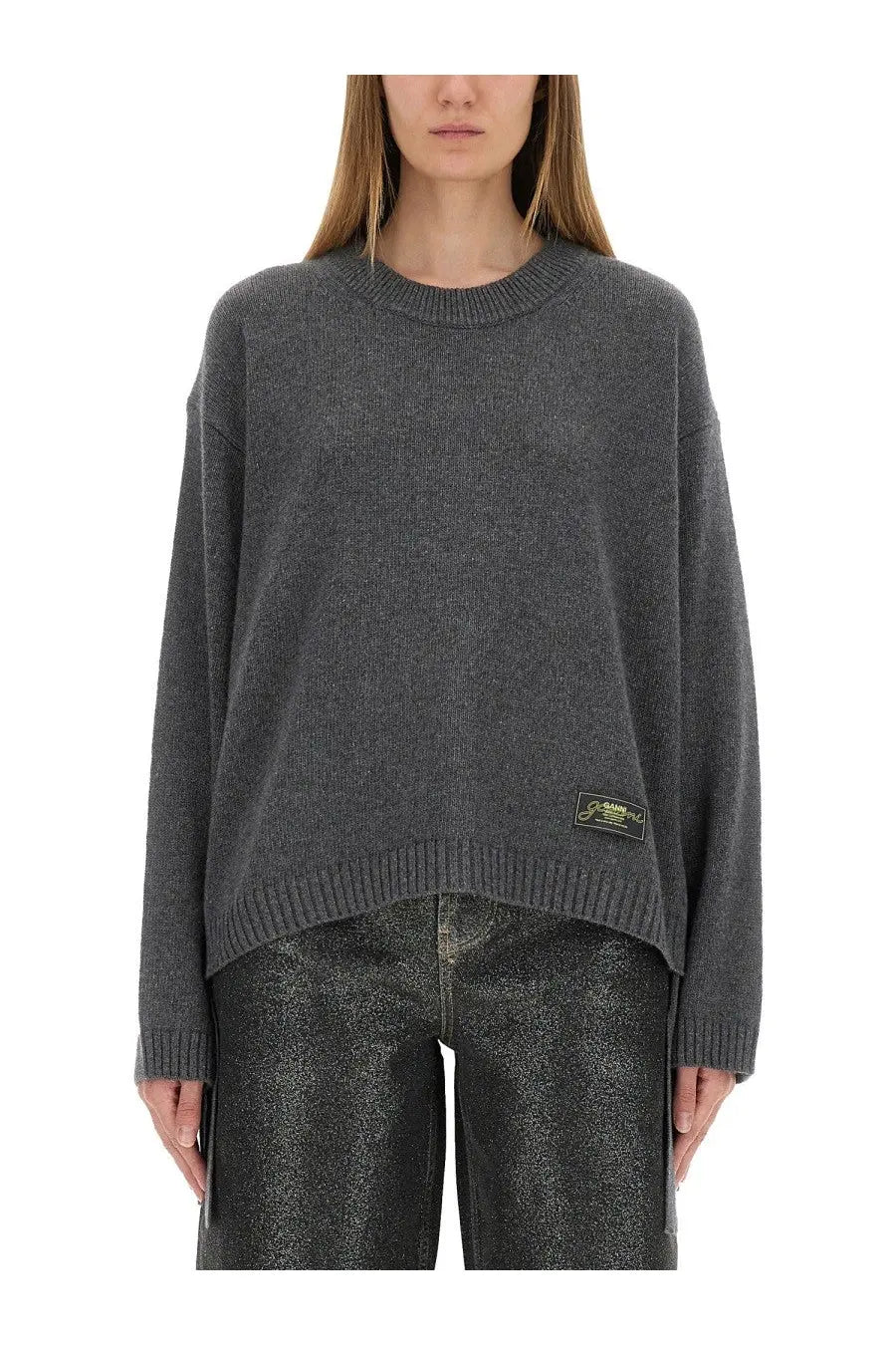 Ganni Women's Oversize Shirt Grey