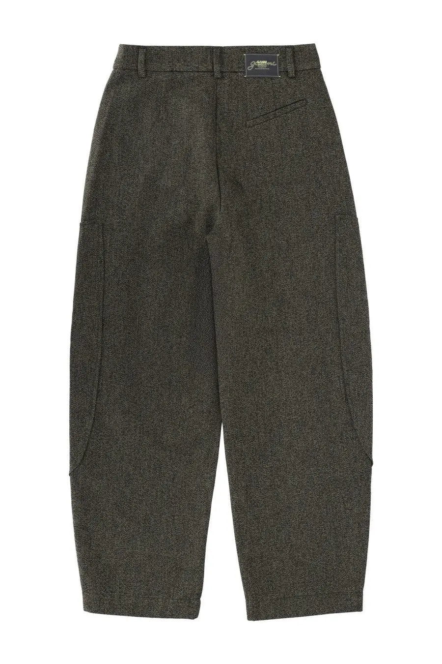 Ganni Women's Pants Mouline Green, view 2