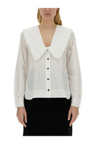 Ganni Women's Peter Pan Collar Shirt White