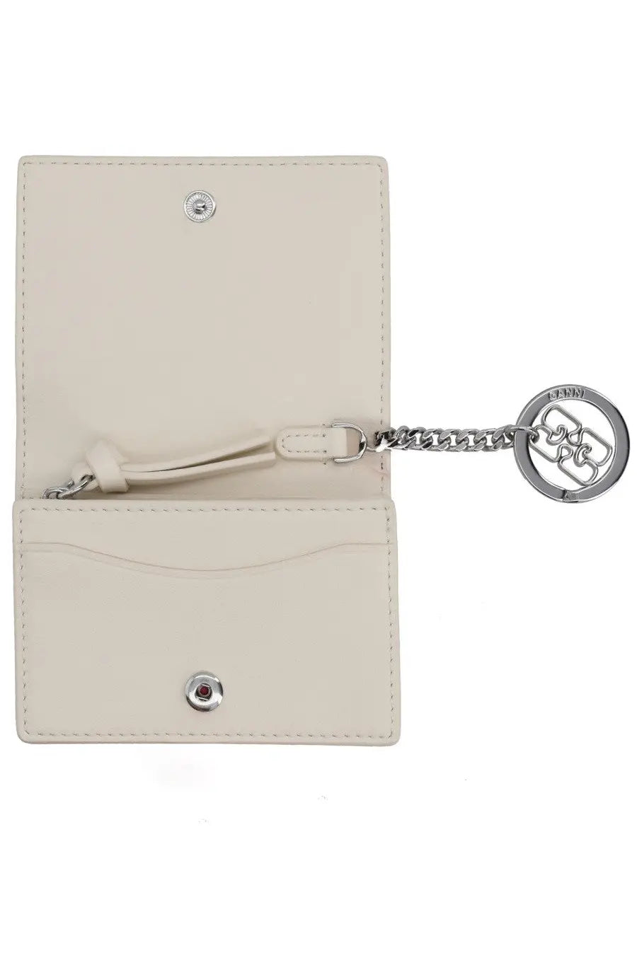 Ganni Women's Card Holder with Print Raspberry Beige, view 3