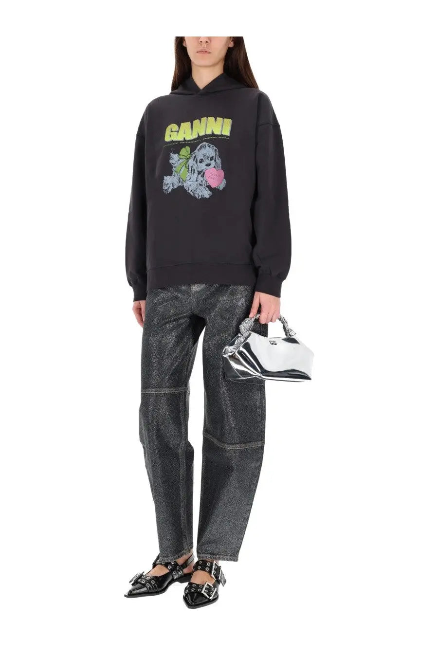 Ganni Women's Puppy Sweatshirt Grey, view 2