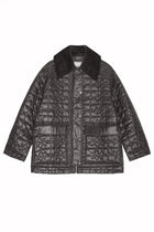 Ganni Women's Quilted Midi Jacket Grey