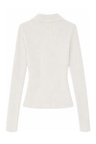 Ganni Women's Ribbed Polo Shirt White, view 2