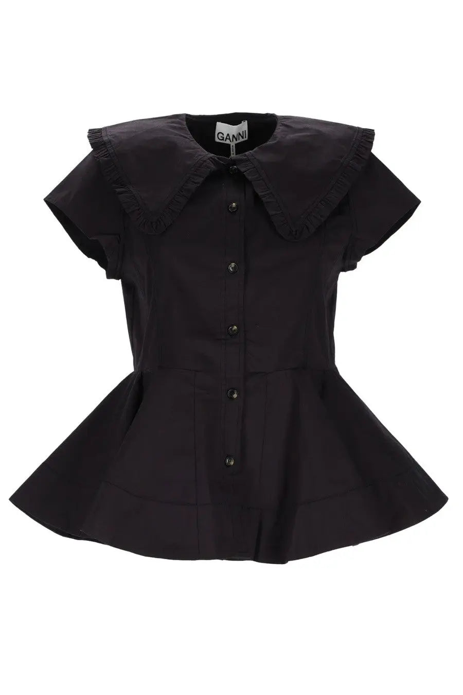 Ganni Women's Ruffle Shirt Black