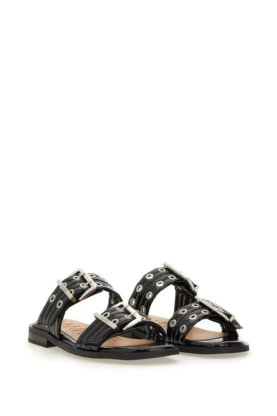 Ganni Women's Buckle Sandals Black, view 2