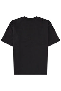 Black short-sleeved crew neck cotton t-shirt for women by Ganni suitable for casual wear
