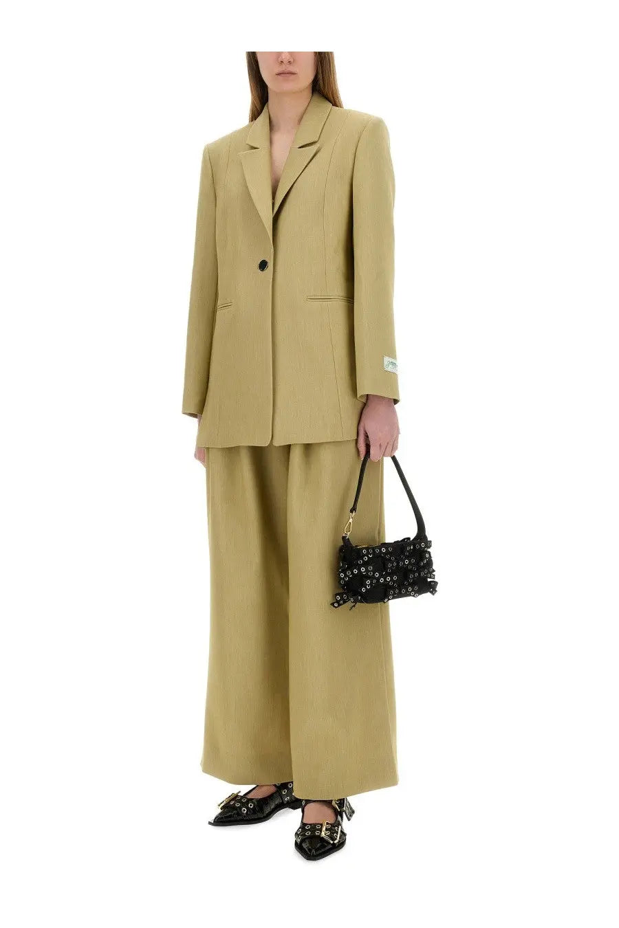 Ganni Women's Twill Suit Pants Beige, view 2