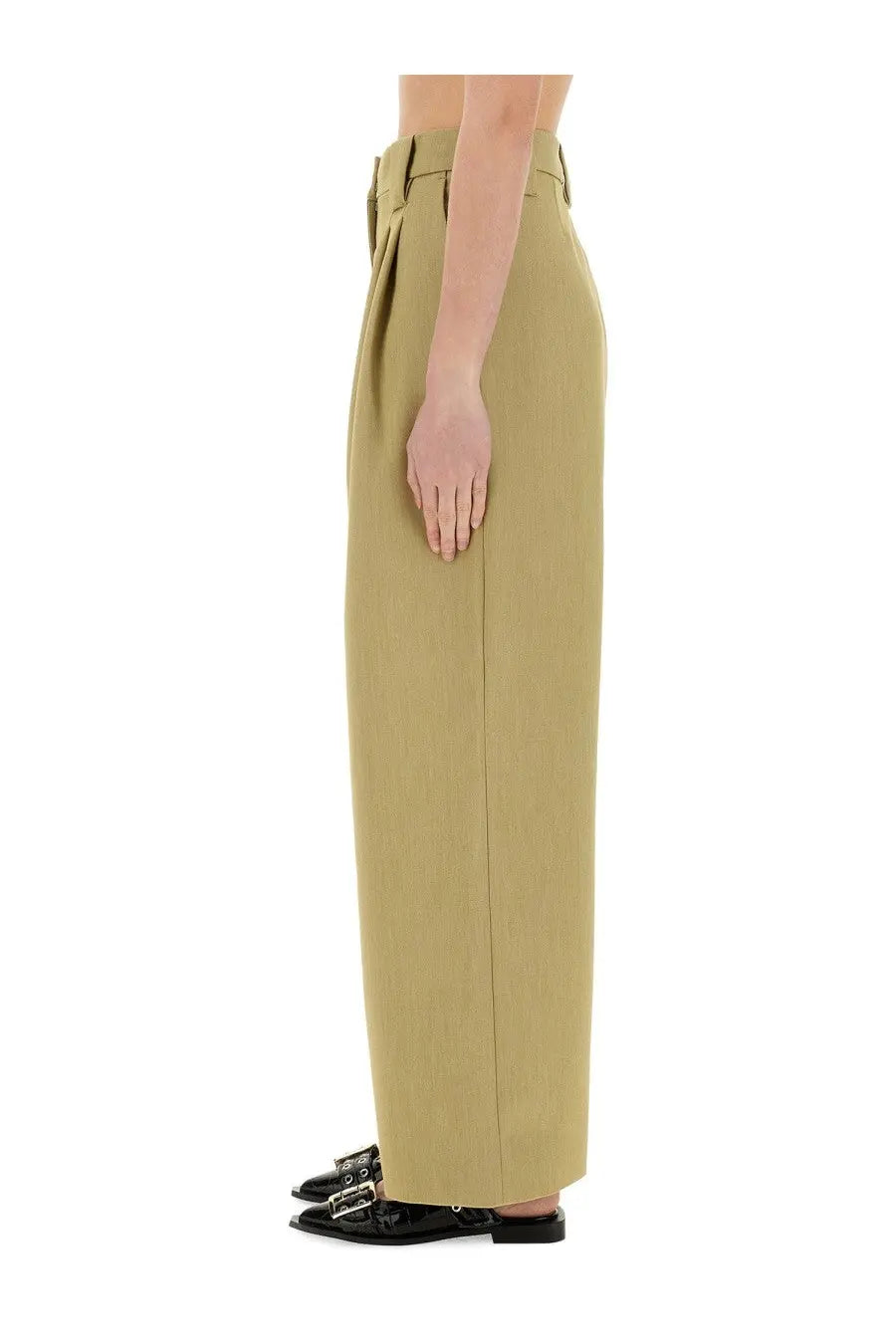 Ganni Women's Twill Suit Pants Beige, view 4