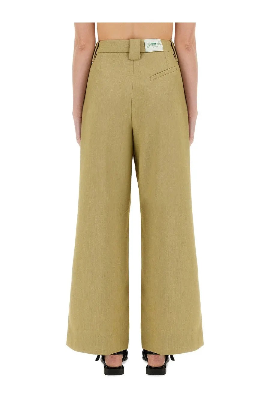 Ganni Women's Twill Suit Pants Beige, view 3