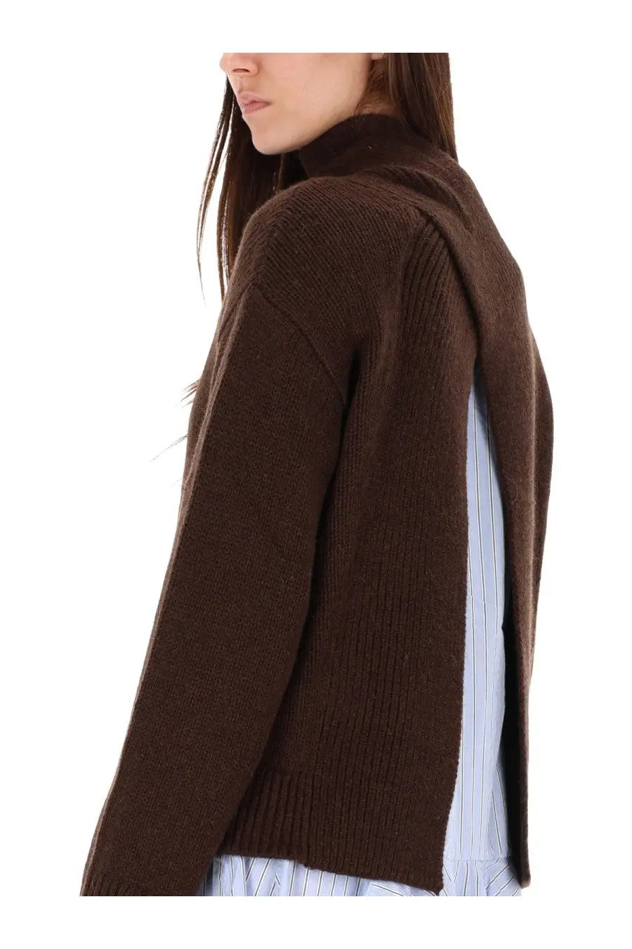 Ganni Women's Wool Blend Sweater Brown, view 4
