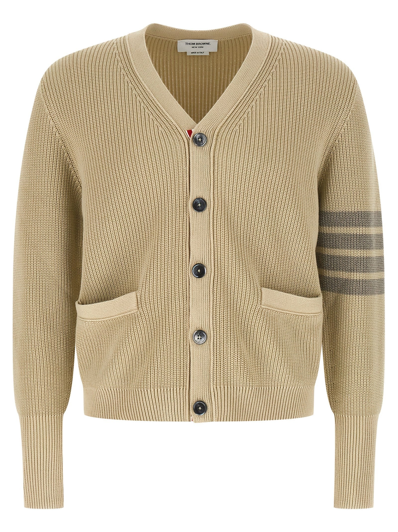 Thom Browne Garment Dye Cardigan Beige