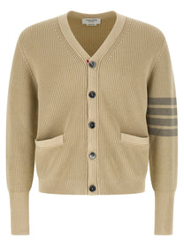 Thom Browne Garment Dye Cardigan Beige