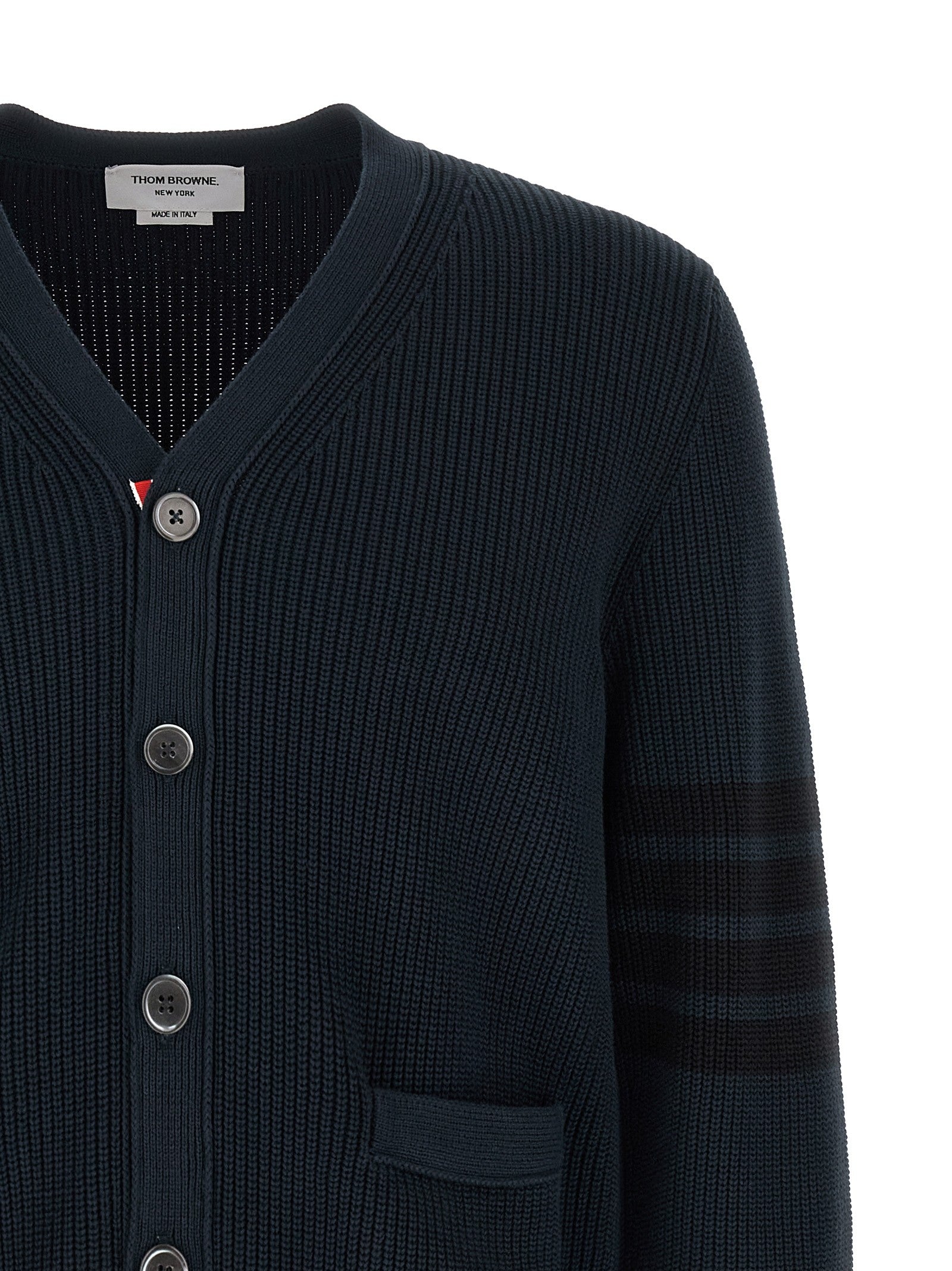 Thom Browne Garment Dye Cardigan Blue