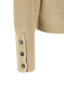 Thom Browne Garment Dye Cardigan Beige