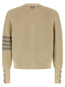 Thom Browne Garment Dye Cardigan Beige
