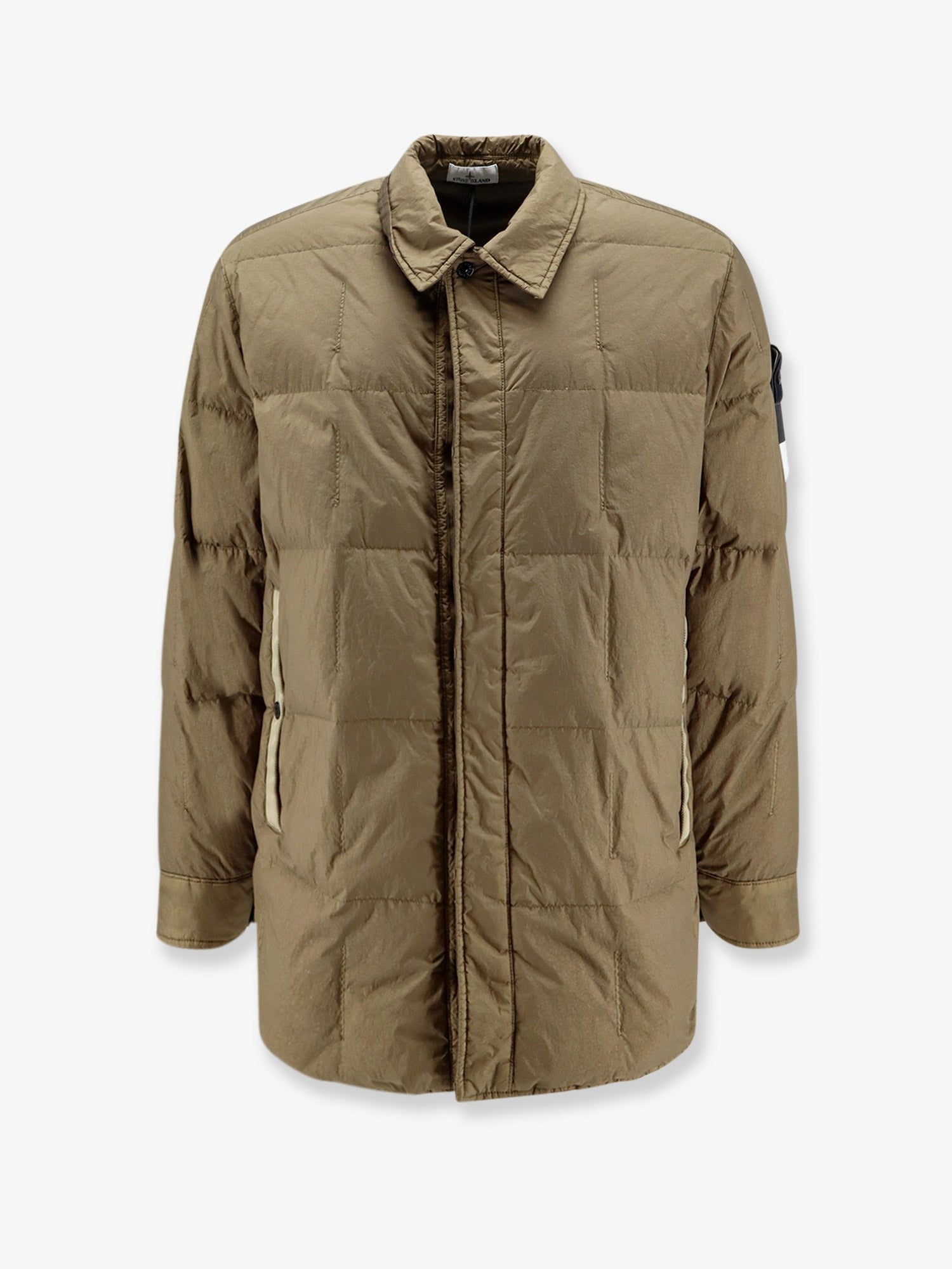 Stone Island Men's Garment Dyed Crinkle Reps NY Recycled Nylon Down Jacket Green